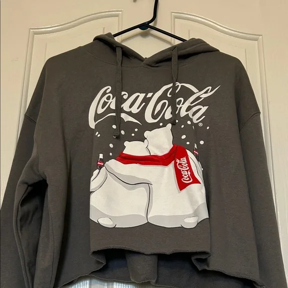 Hot Topic Coca‑Cola Polar Bears Cropped Hoodie – Women’s Large, EUC - Picture 11 of 16